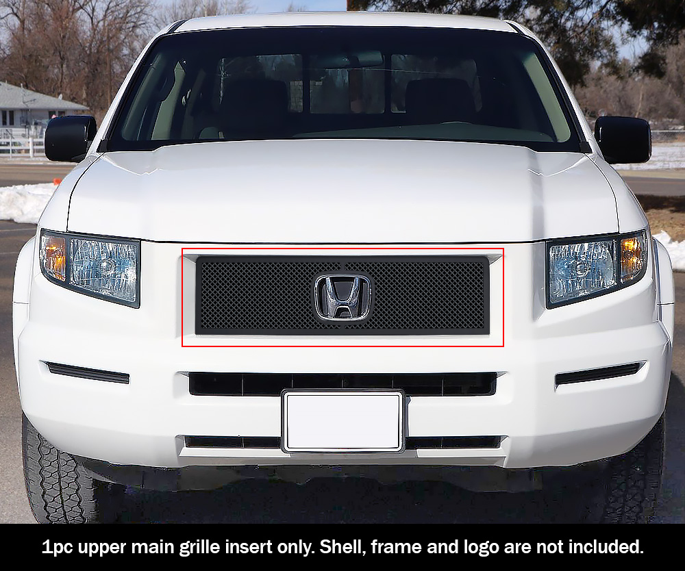 Fits Honda Ridgeline Upper Stainless Black Mesh Grille Grill