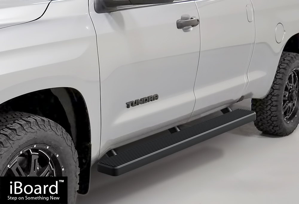 Premium 5" Black iBoard Running Boards Fit 07-17 Toyota Tundra Double