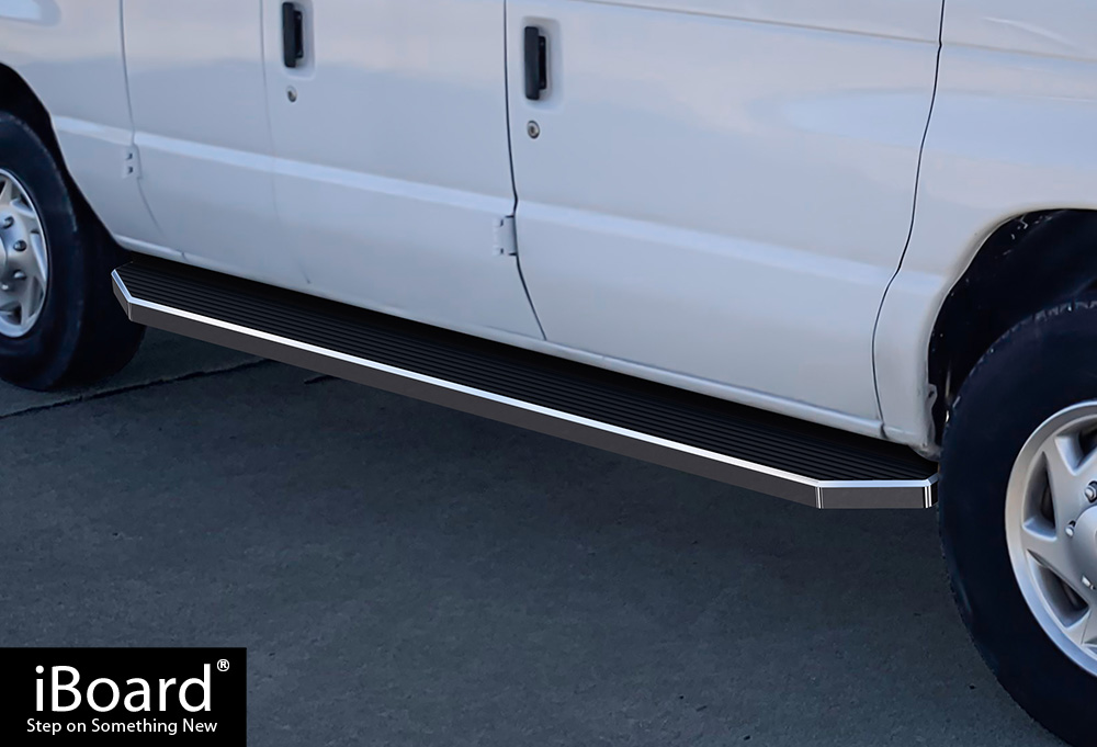iBoard Polished Running Boards Style Fit 9914 Ford Econoline Full Size