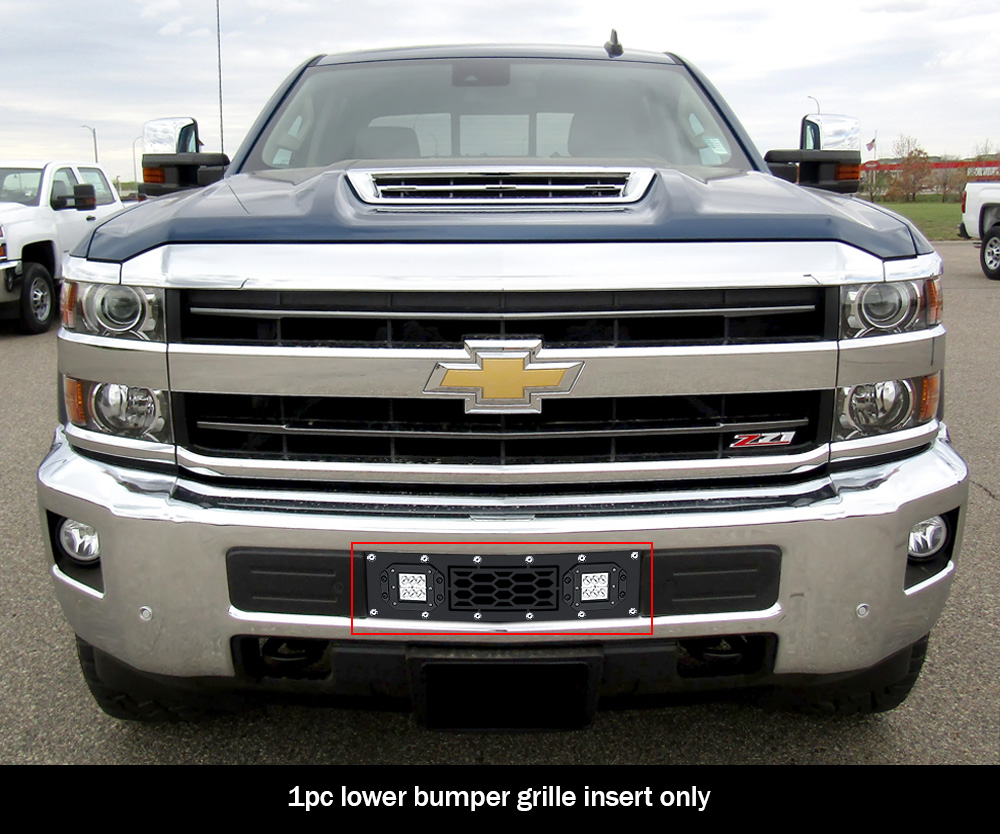 Fits 2015 2019 Chevy Silverado 25003500 Bumper Stainless Black Mesh