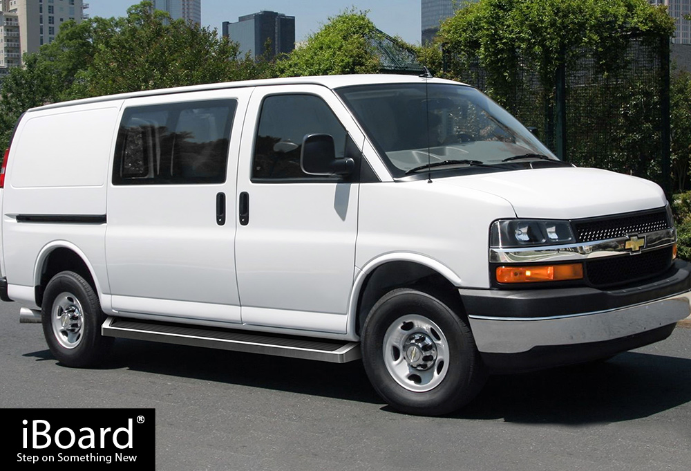 iBoard Running Boards 6 inches Silver Fit 0321 Chevy Express GMC