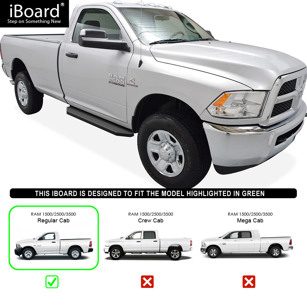 Black 6" iBoard Side Nerf Bar Fit 0918 Dodge Ram 1500 2500 3500