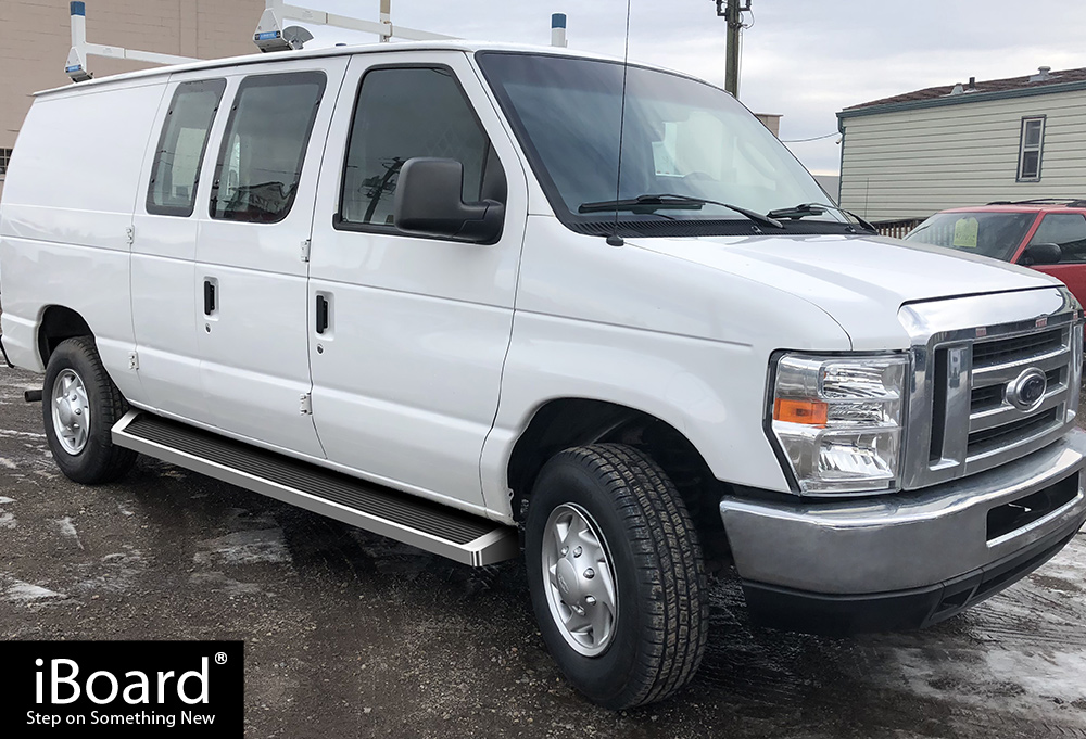 iBoard Running Boards 6 inches Silver Fit 9914 Ford Econoline Full