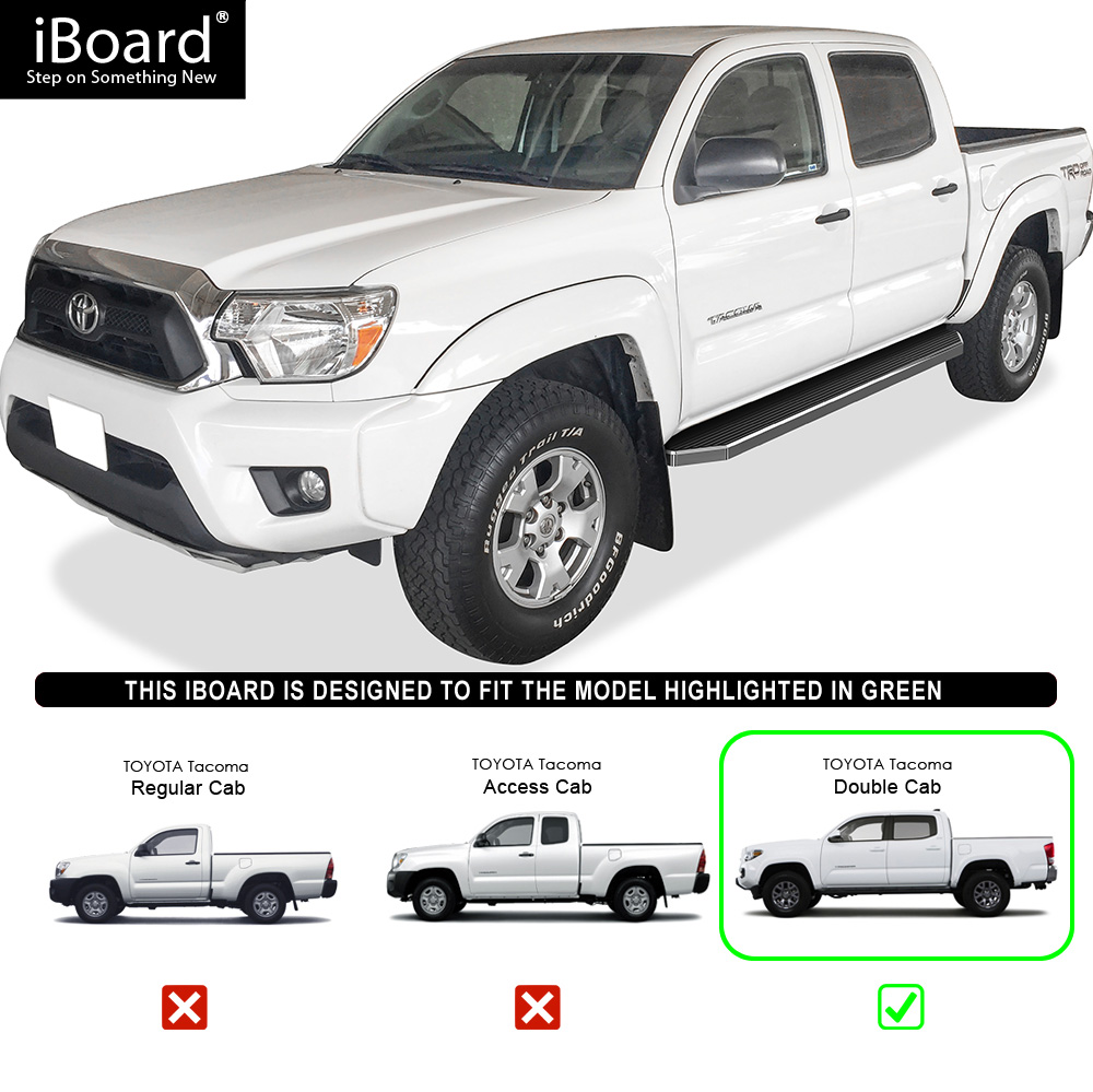 iBoard Polished Running Boards Style Fit 05-20 Toyota Tacoma Double Cab Crew Cab