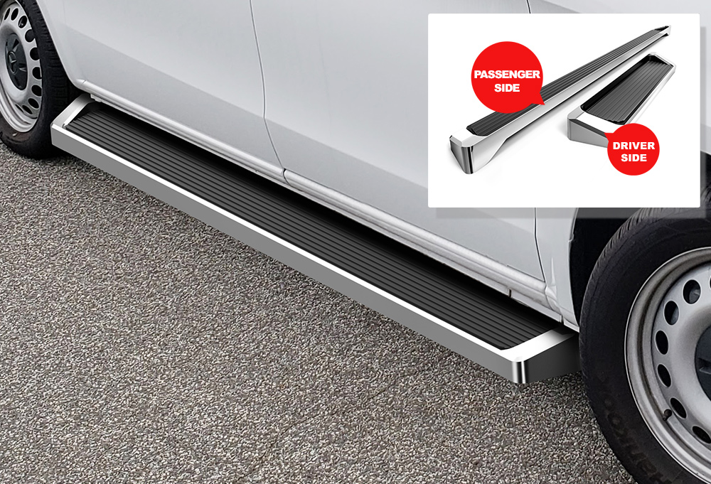 iBoard Running Boards 6 inches Silver Fit 16-21 Mercedes-Benz Metris