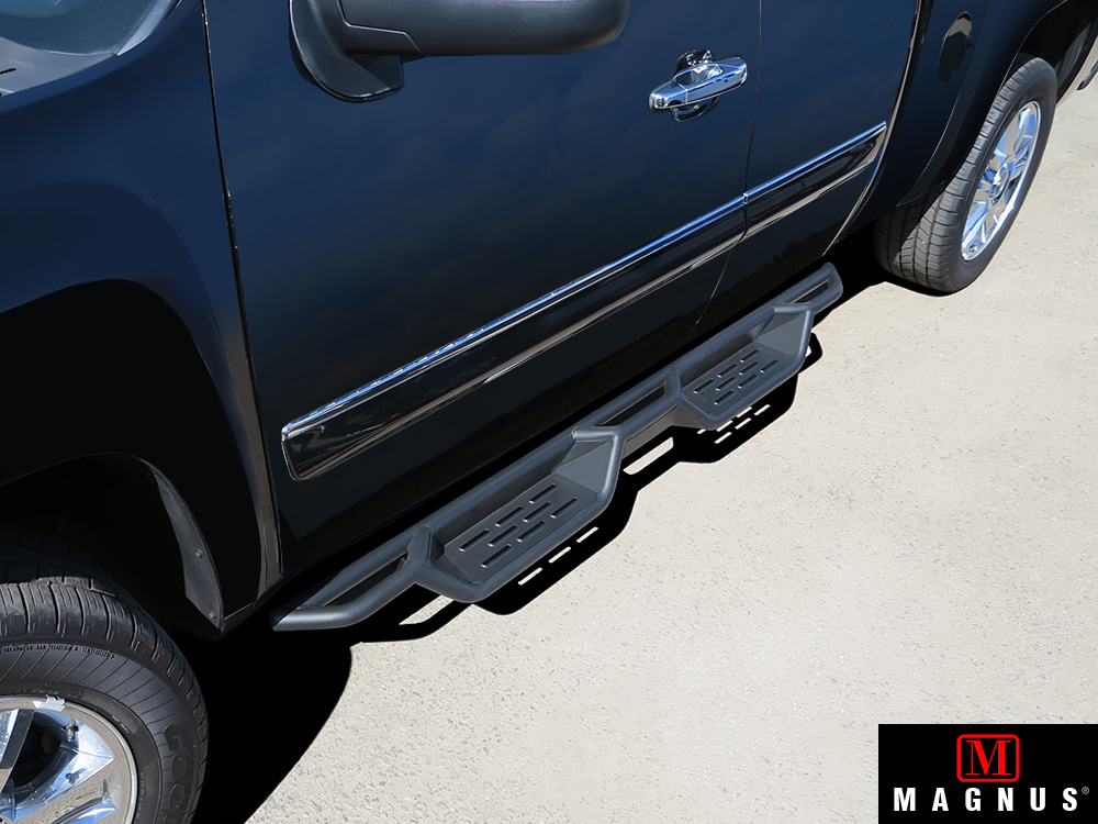 APS Black Running Boards For 2007-2019 Chevy Silverado GMC Sierra 1500