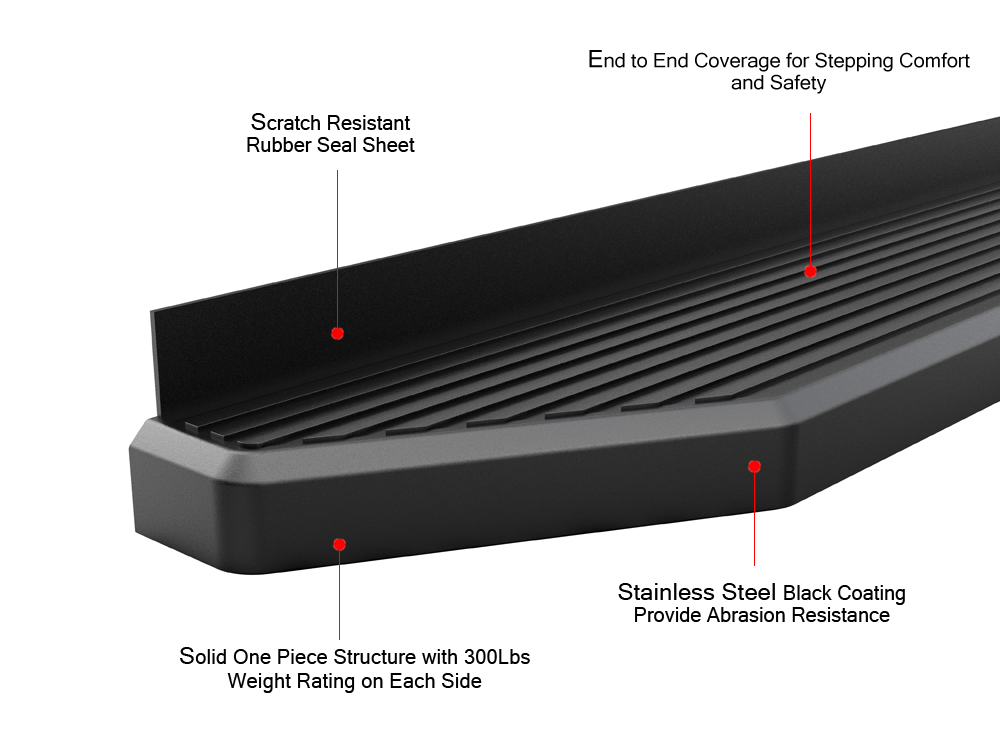 Liberty 5 APS (Black 6 Inches) 304 Stainless Steel Running Boards Nerf Bars Side Steps Compatible With Jeep Liberty 2002-2007 4-Door (Without Mudflaps Factory Rock Rails Must Be Removed Jeep Rock Rail Steps-617293