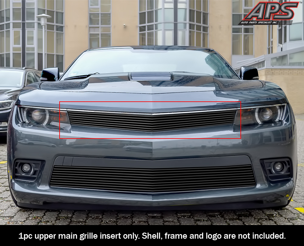 Fits 20142015 Chevy Camaro SS/LT/LT Main Upper Black Billet Grille