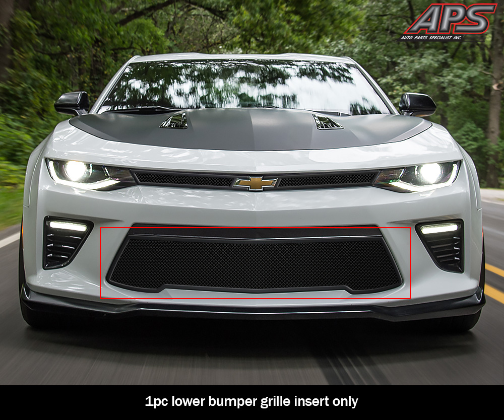 For 2016 2018 Chevy Camaro Ss Lower Bumper Stainless Steel Black Mesh Grille Ebay