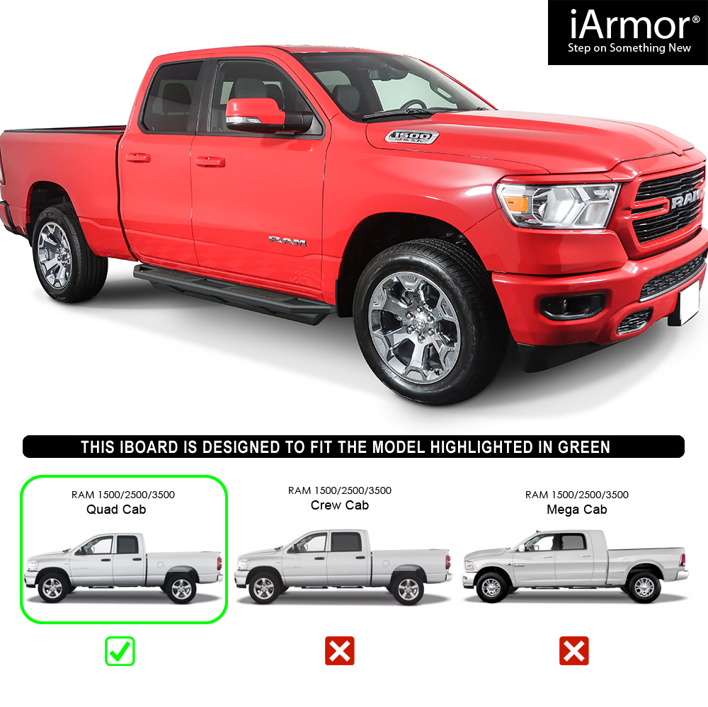 iArmor Off-Road Side Steps Armor Fit 19-21 Dodge Ram 1500 Quad Cab | eBay