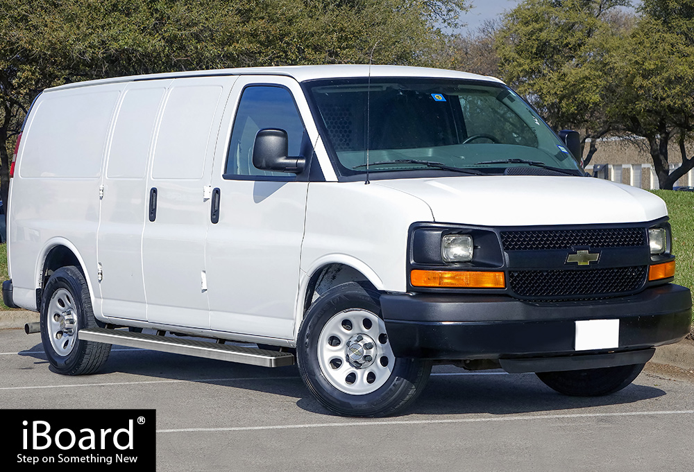 iBoard Running Boards 5 inches Silver Fit 0321 Chevy Express GMC