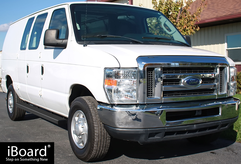 iBoard Running Boards 5inch Matte Black Fit 9914 Ford Econoline Full