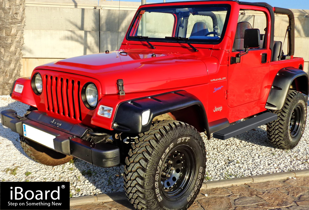 iBoard Side Steps Nerf Bars 5" Black Fit 8706 Jeep Wrangler TJ/YJ 2Dr
