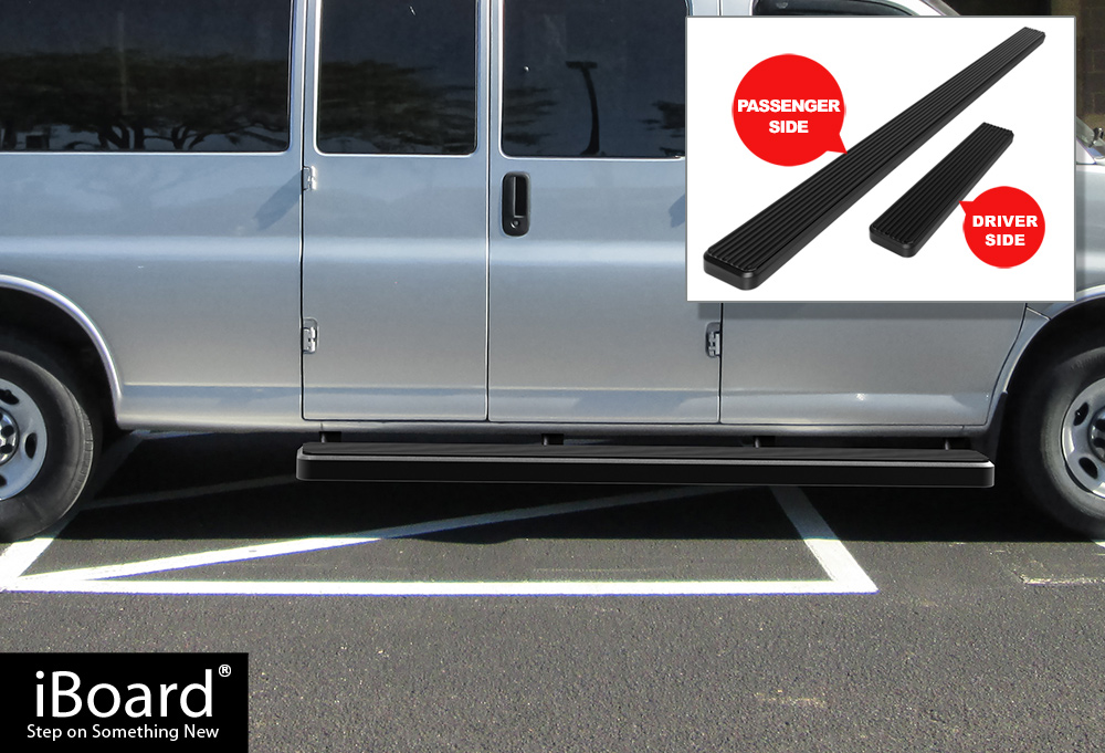 Iboard Running Boards 6 Inches Matte Black Fit 03 21 Chevy Express Gmc Savana Ebay 7068