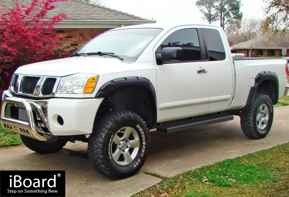 Stain Black 6" iBoard Side Step Nerf Bar Fit 0421 Nissan Titan King