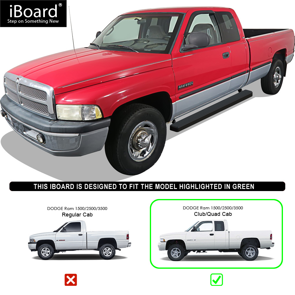 For 94-01 Dodge Ram 1500 2500 3500 Club//Quad Cab 3/" Side Steps Nerf Bars Black