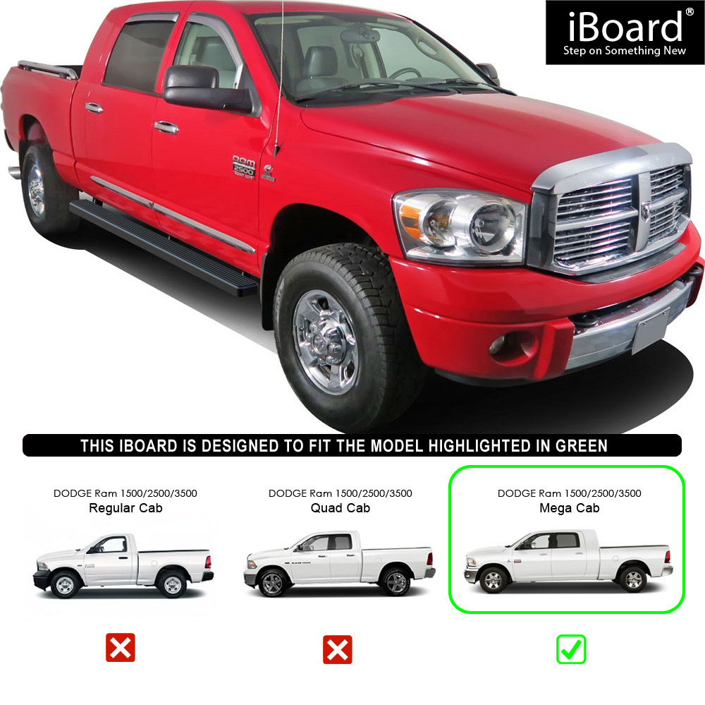 4/" iBoard Running Boards Nerf Bars Fit 06-08 Dodge Ram 1500//2500//3500 Mega Cab